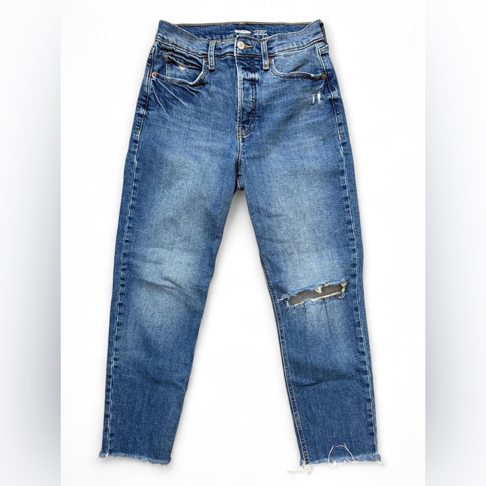 Old Navy Sky Hi Straight Extra High Rise Distressed Jeans Size 4